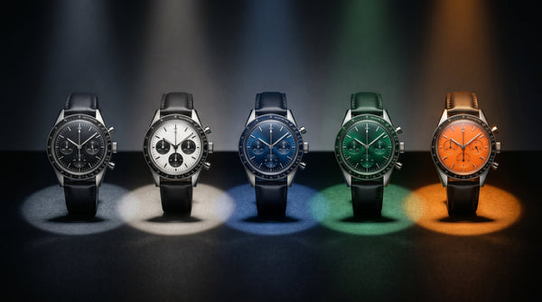What your watch dial colour says about you — colour psychology of black blue green and orange watch dials showing personality traits