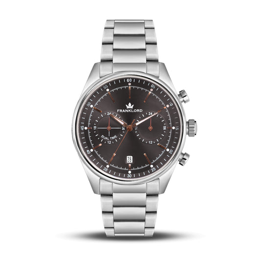 Franklord Meridian Gunmetal Brown | Limited Edition Dual-Time Chronograph