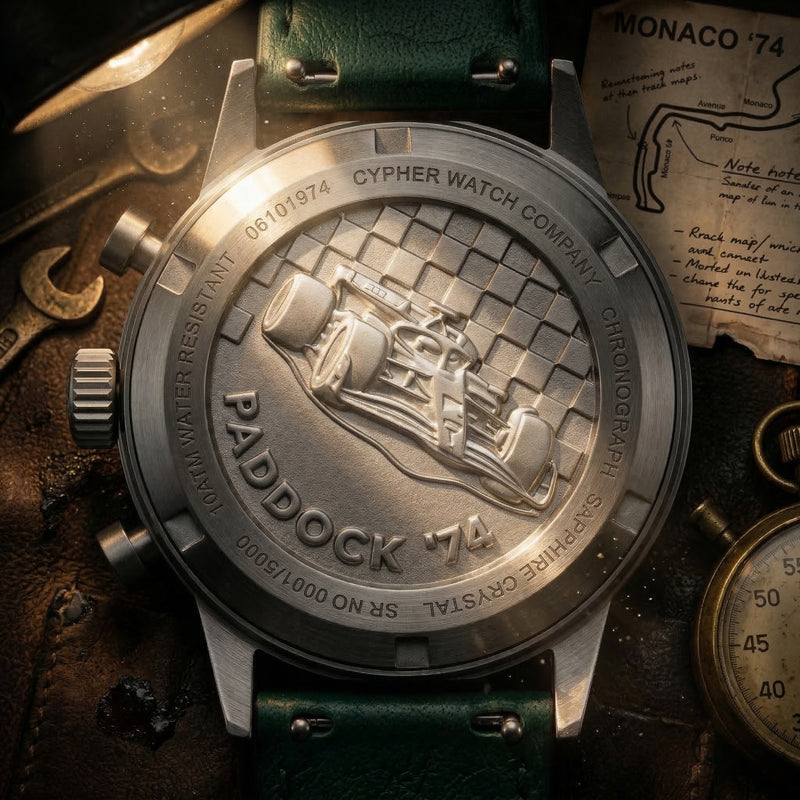 Paddock '74 — Caseback Heritage Engraving