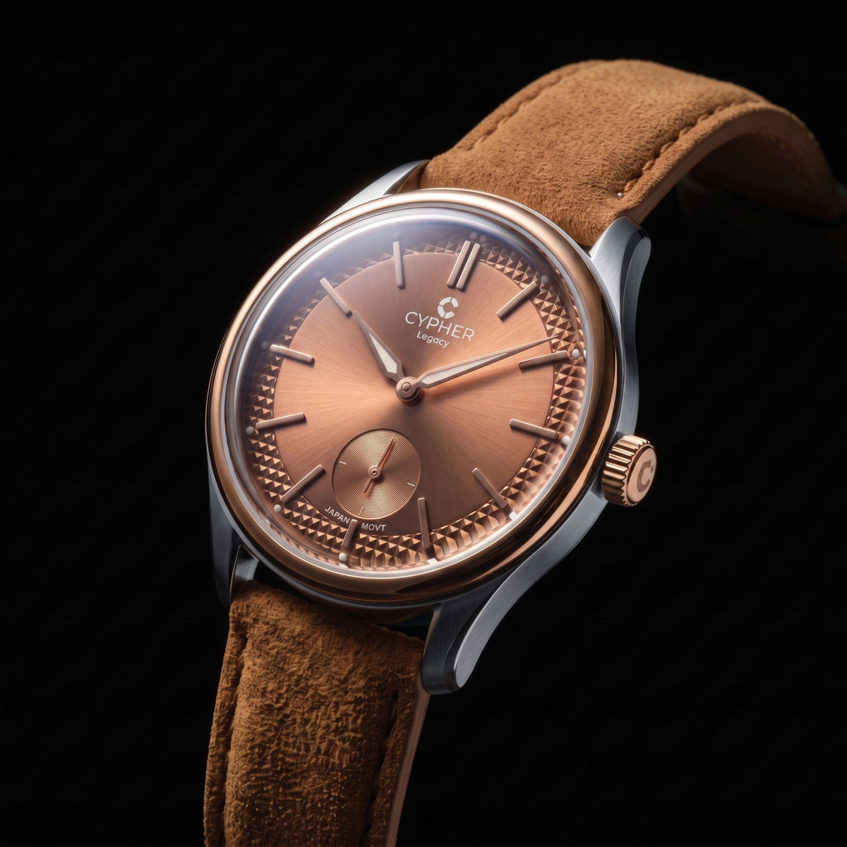 Cypher Legacy Cognac — Rose Gold Two-Tone Dress Watch, Brown Dial — 3