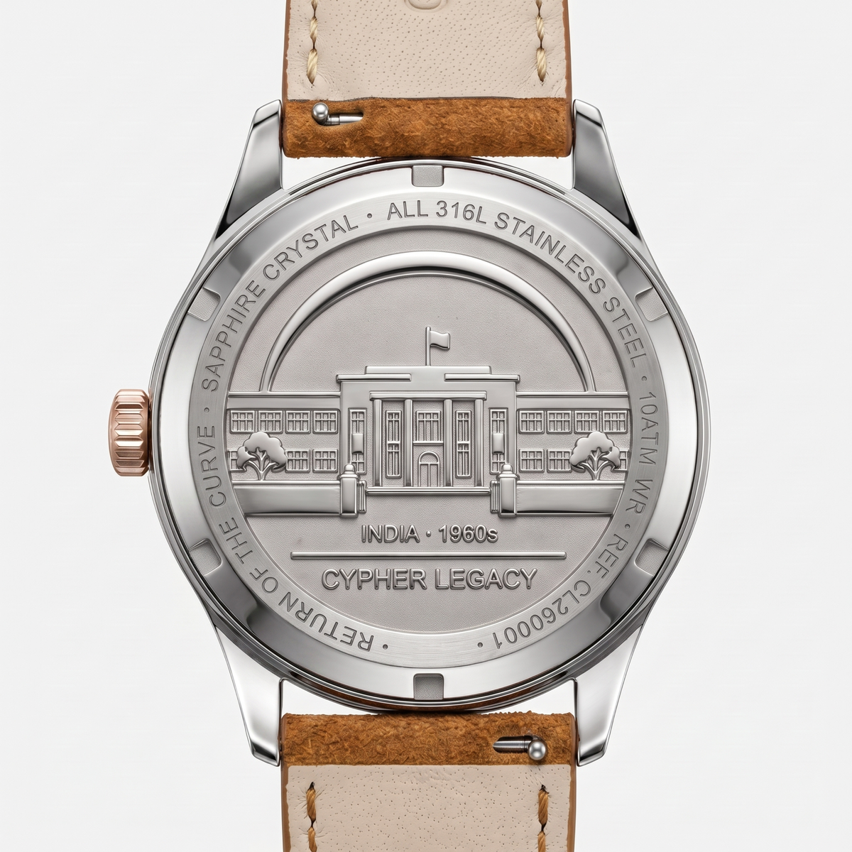 Cypher Legacy Cognac — Rose Gold Two-Tone Dress Watch, Brown Dial — 5