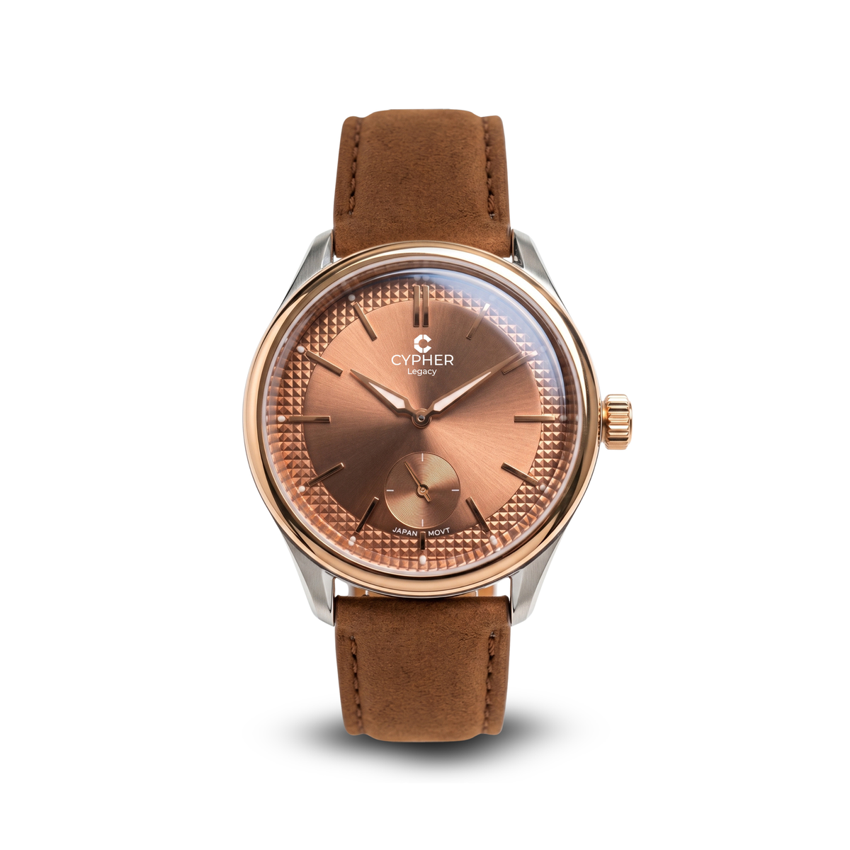 Cypher Legacy Cognac — Rose Gold Two-Tone Dress Watch, Brown Dial — 1
