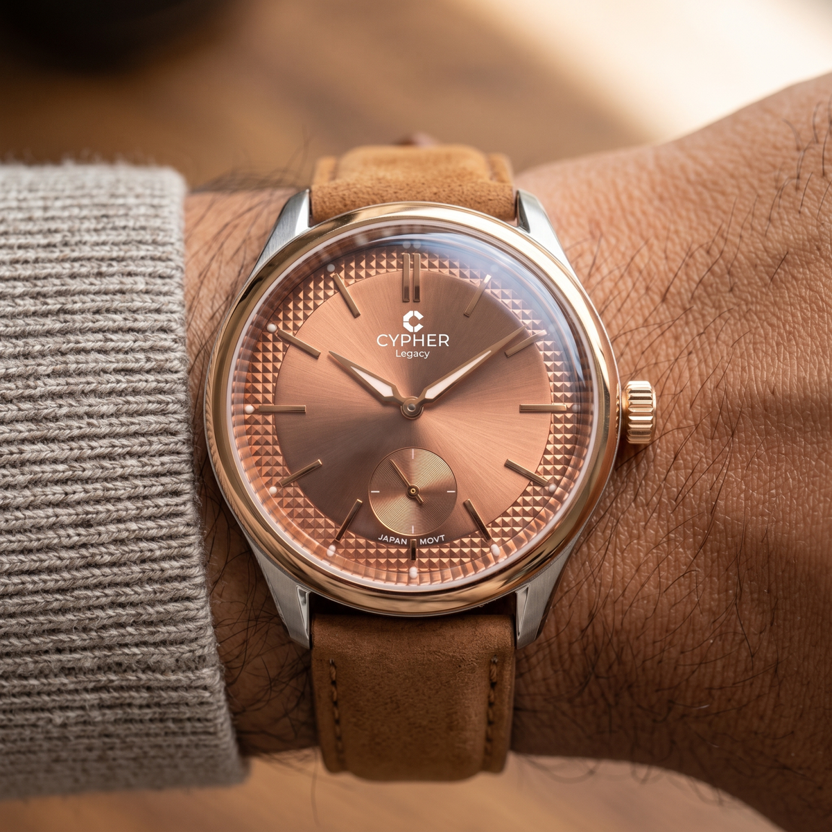 Cypher Legacy Cognac — Rose Gold Two-Tone Dress Watch, Brown Dial — 2