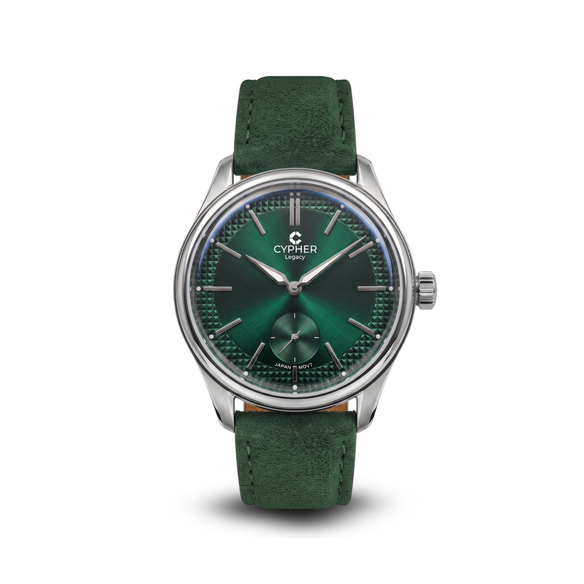 Cypher Legacy Evergreen — Vintage Domed Dress Watch, Green Dial — 1