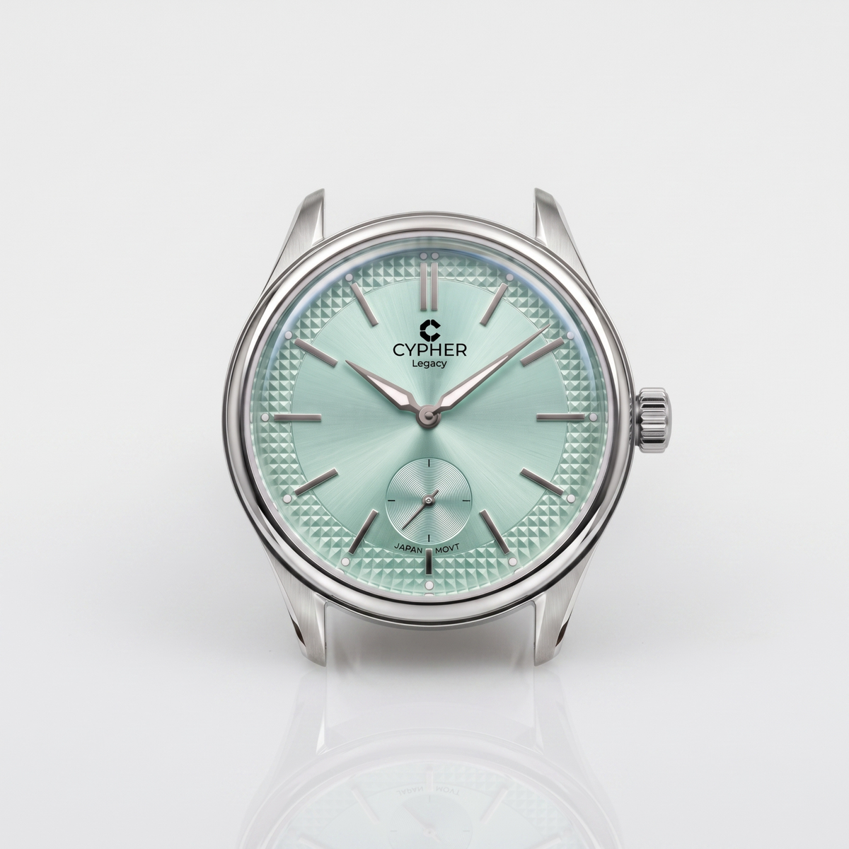 Cypher Legacy Glacier — Vintage Domed Dress Watch, Mint Green Dial — 4
