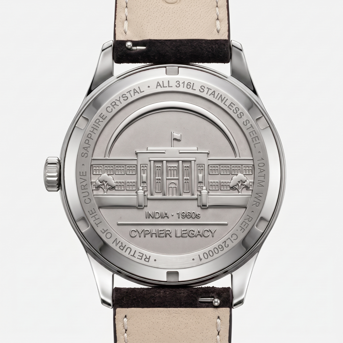 Cypher Legacy Glacier — Vintage Domed Dress Watch, Mint Green Dial — 6