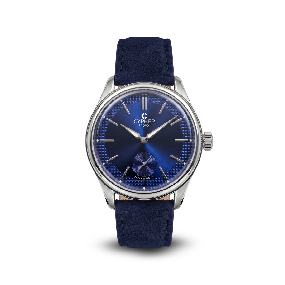 Cypher Legacy Midnight — Vintage Domed Dress Watch, Navy Blue Dial — 1