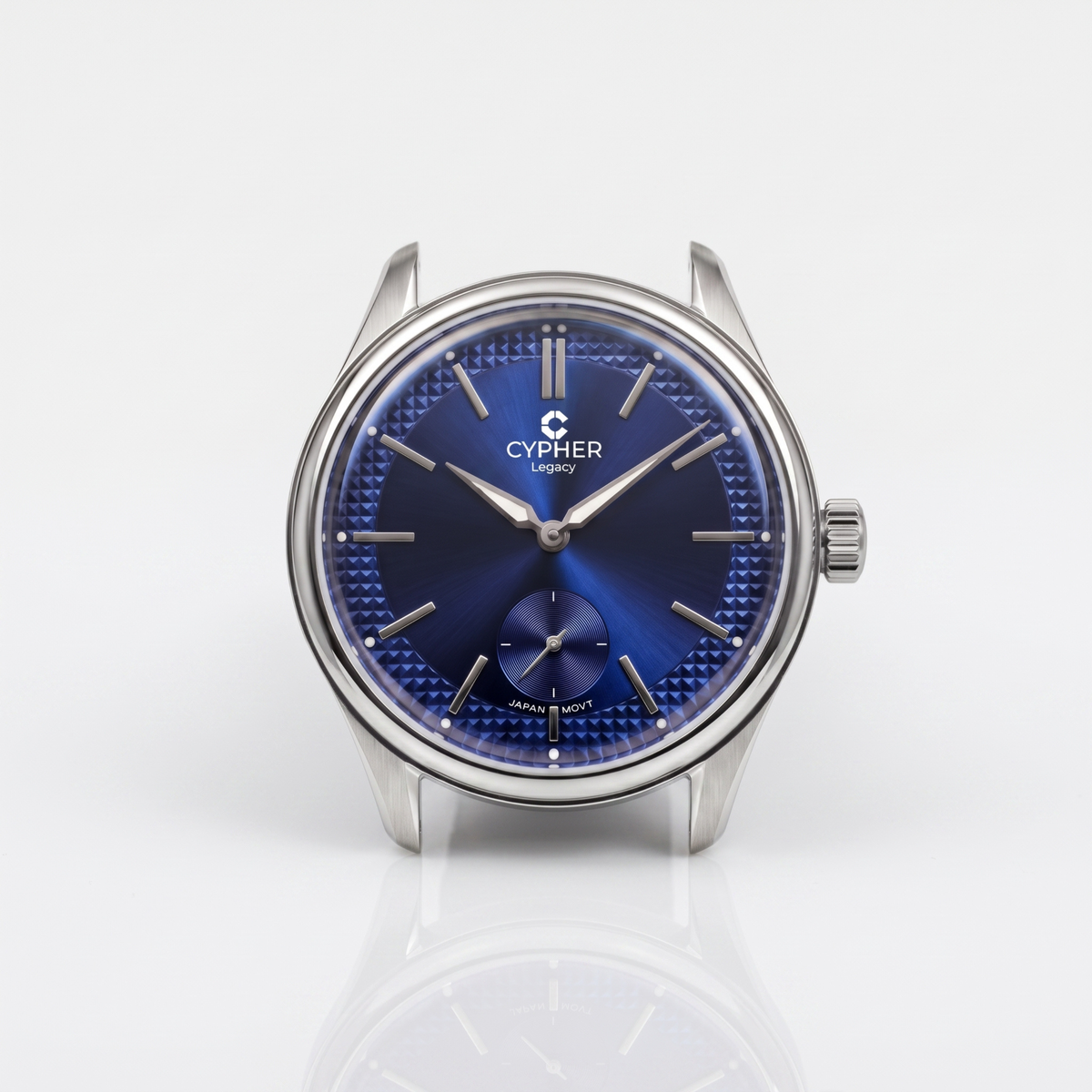 Cypher Legacy Midnight — Vintage Domed Dress Watch, Navy Blue Dial — 4