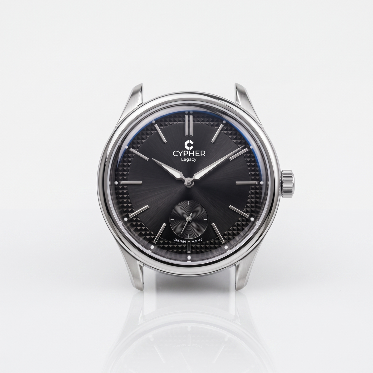 Cypher Legacy Obsidian — Vintage Domed Dress Watch, Black Dial — 4